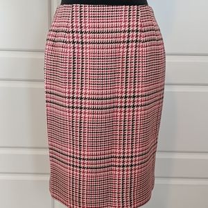 Talbots Pink Plaid Pencil Skirt